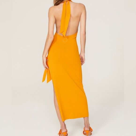 Simon Miller Tangerine Junjo Halter Maxi Dress Size Large - Picture 2 of 16